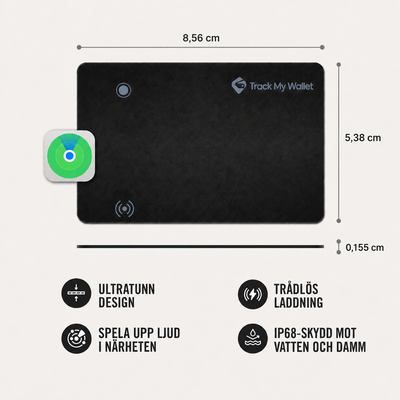 Track My Wallet™ - Spåra plånboken direkt med Apple Hitta
