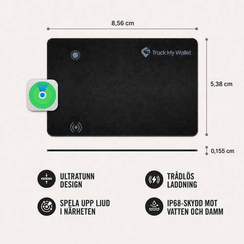 Track My Wallet™ - Spåra plånboken direkt med Apple Hitta